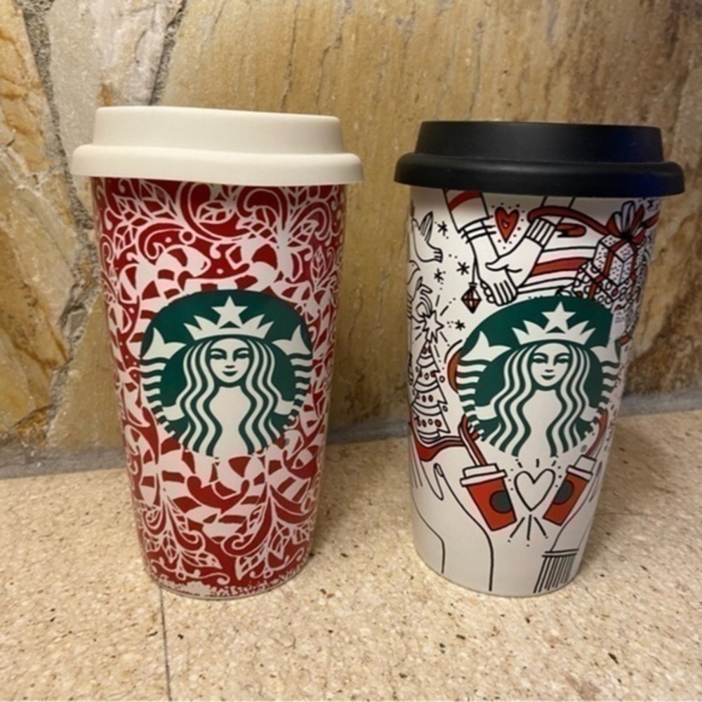 Starbucks Christmas holiday 12oz ceramic tumblers a great gift for the holidays